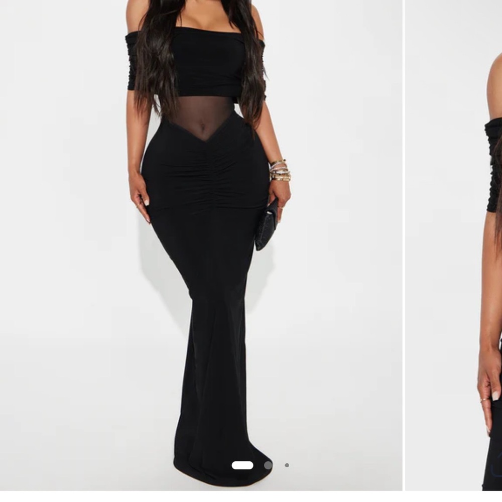 Ruched off the shoulder cut out maxi dress